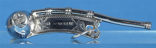 A Victorian silver bosuns call , Length 88mm Weight 14grms